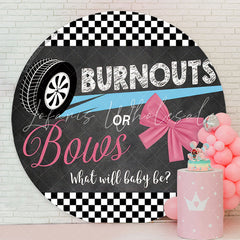 Lofaris Black Tyre Burnouts Gender Reveal Round Backdrop