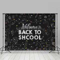 Lofaris Black White Welcome Back To School Party Backdrop