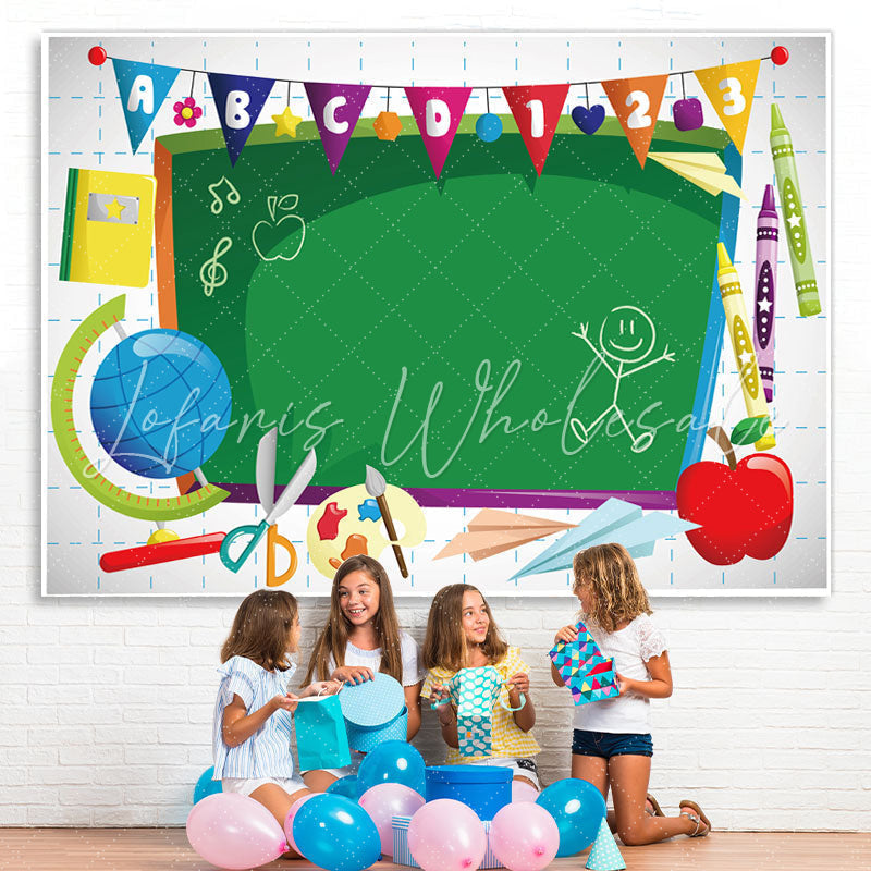 Lofaris Blackboard Classroom for Kids Backdrop Photoshoot