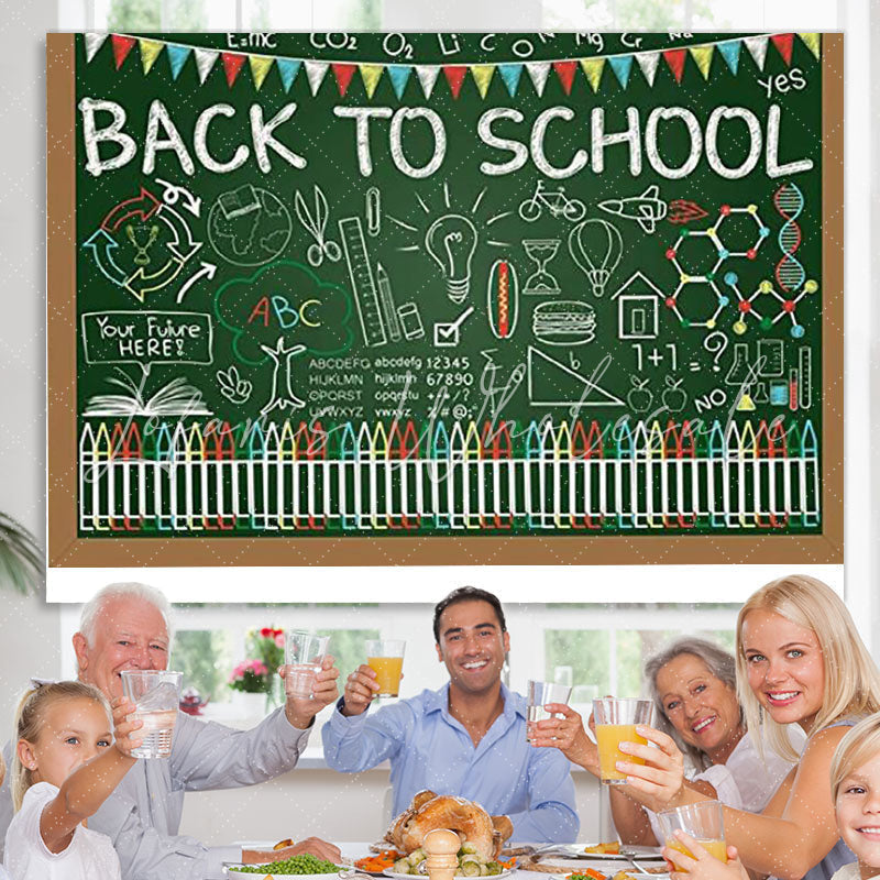 Lofaris Blackboard graffiti alphabet back to school Backdrop