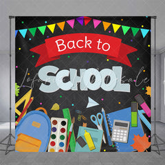 Lofaris Blackboard Iridescent Flag Back to School Backdrop