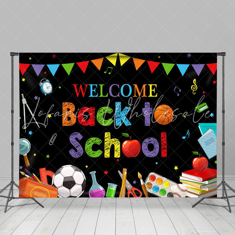 Lofaris Blackboard Rainbow Flag Welcome Back to School Backdrop