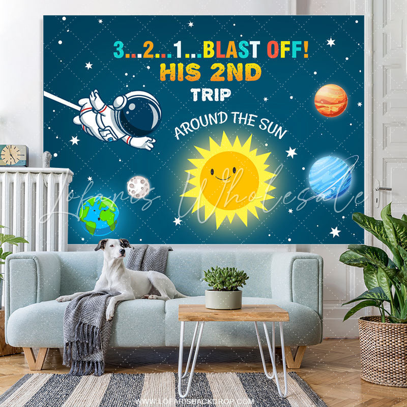 Lofaris Blast Off His 2Nd Around The Sun Birthday Backdrop