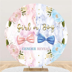 Lofaris Blue And Pink Bow Gender Reveal Baby Shower Backdrop