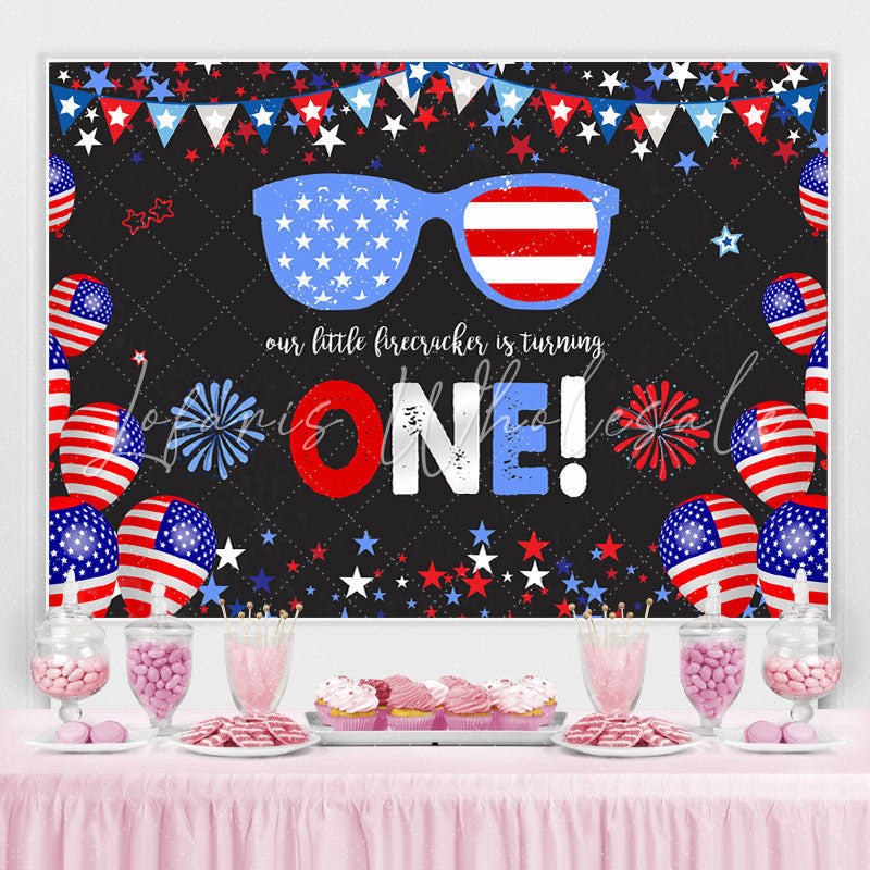 Lofaris Blue And Red Glasses With Black Birthday Backdrops
