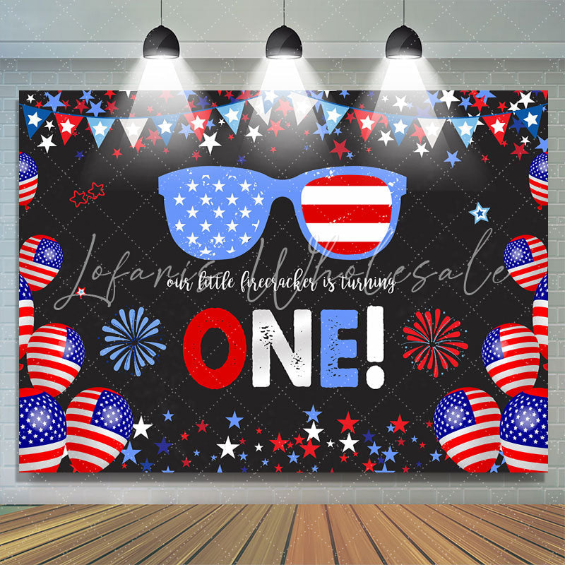 Lofaris Blue And Red Glasses With Black Birthday Backdrops