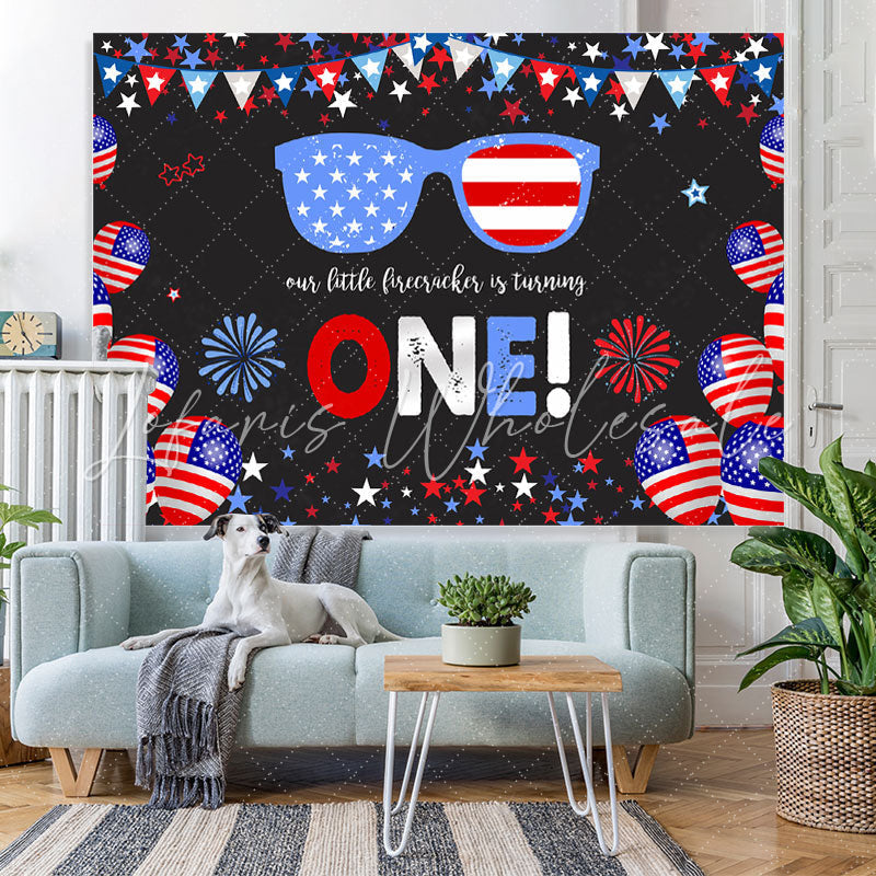 Lofaris Blue And Red Glasses With Black Birthday Backdrops