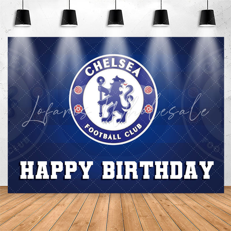Lofaris Blue Chelsea Football Club Happy Birthday Backdrop