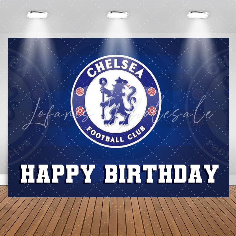 Lofaris Blue Chelsea Football Club Happy Birthday Backdrop