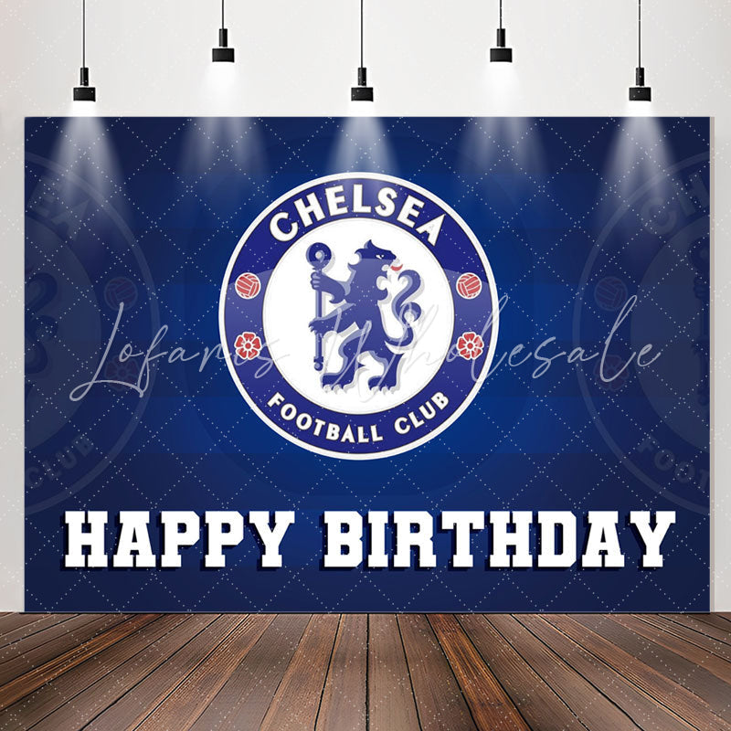 Lofaris Blue Chelsea Football Club Happy Birthday Backdrop