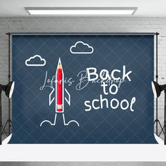 Lofaris Blue Cloud Flying Pencil Back To School Backdrop