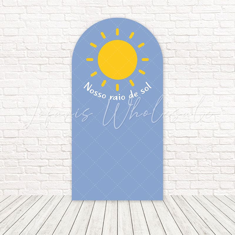 Blue Nosso Raio de Sol Arch Backdrop for Bright and Cheerful Celebrations