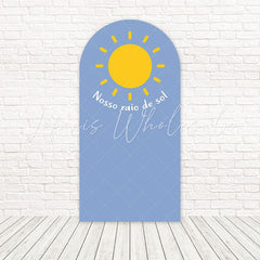 Blue Nosso Raio de Sol Arch Backdrop for Bright and Cheerful Celebrations