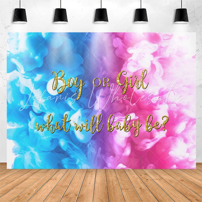 Lofaris Blue Pink Inks Baby Or Girl Gender Reveal Backdrop