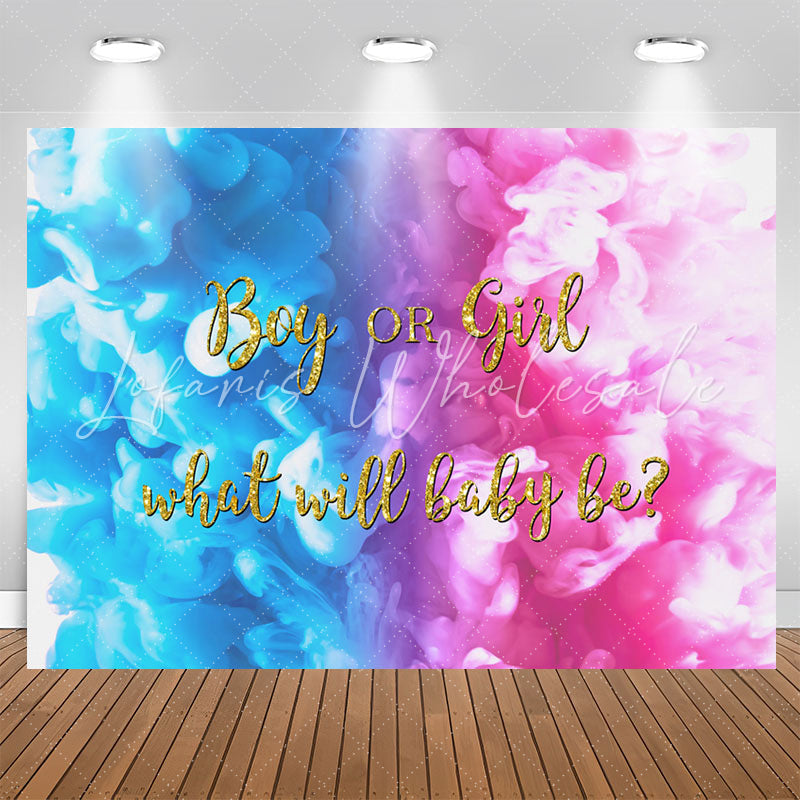 Lofaris Blue Pink Inks Baby Or Girl Gender Reveal Backdrop