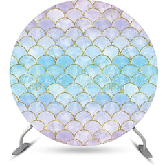 Lofaris Blue Purple Gradient Mermaid Scale Circle Backdrop