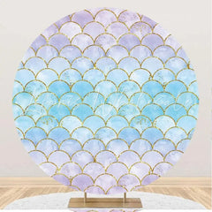 Lofaris Blue Purple Gradient Mermaid Scale Circle Backdrop