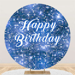 Lofaris Blue Sequin Bokeh Sparkling Round Birthday Backdrop