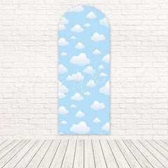 Blue Sky Clouds Peaceful Breezy Mood Arch Backdrop For Sunny Shoot