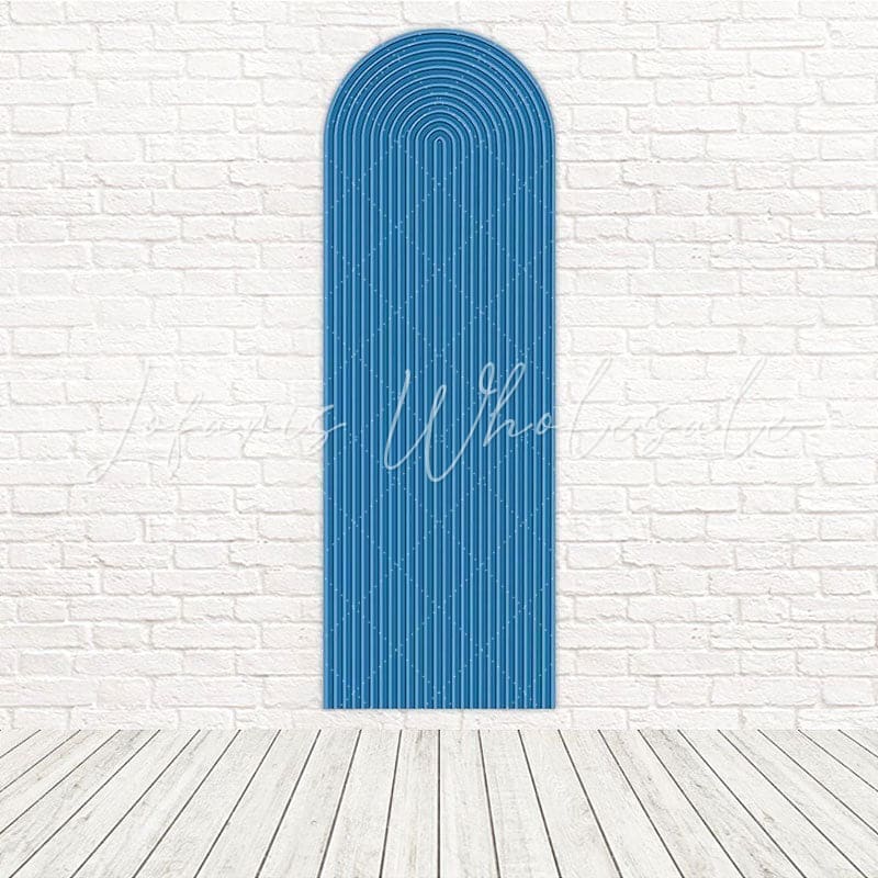 Blue Slatted Arch Backdrop for Elegant and Cool Outdoor Event Themes
