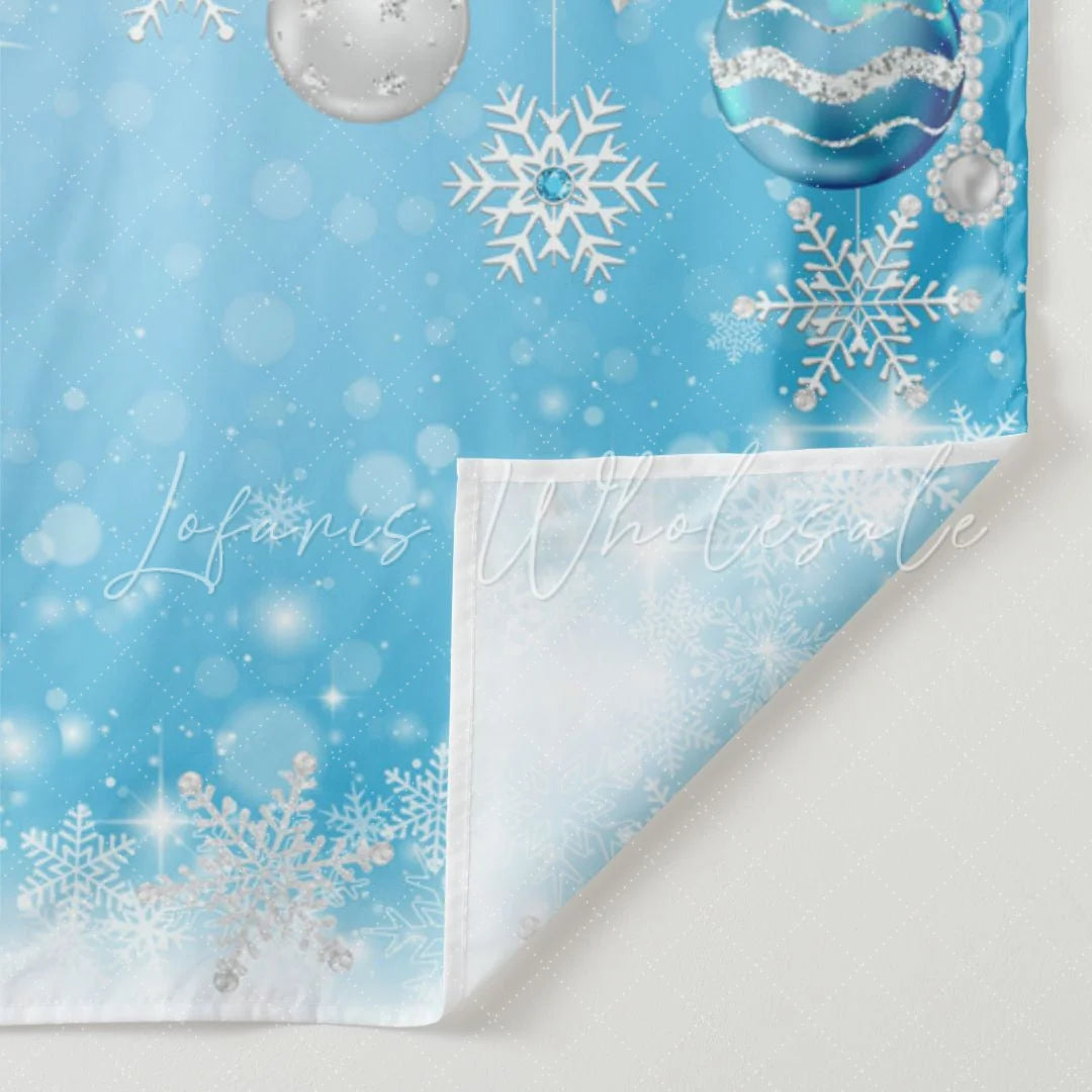 Lofaris Blue Snowflakes With Christmas Balls Holiday Backdrop