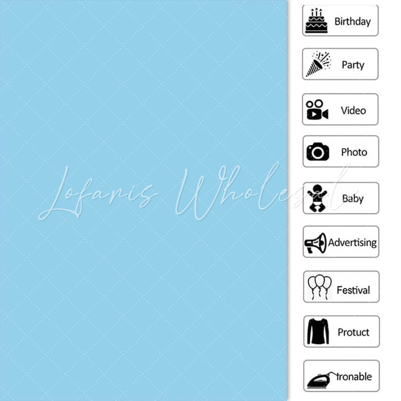 Lofaris Blue Solid Simple Party Backdrop for Photo