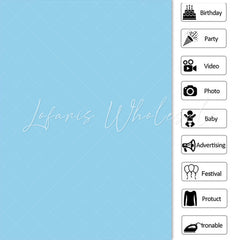 Lofaris Blue Solid Simple Party Backdrop for Photo