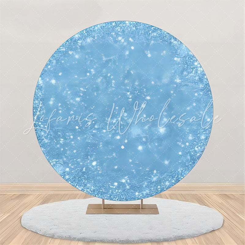 Lofaris Blue Sparkling Simple Sky Round Birthday Backdrop