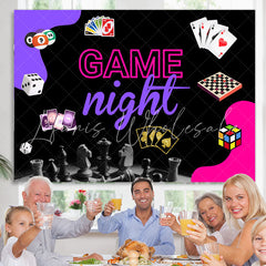 Lofaris Board Game Night Happy Birthday Party Backdrop