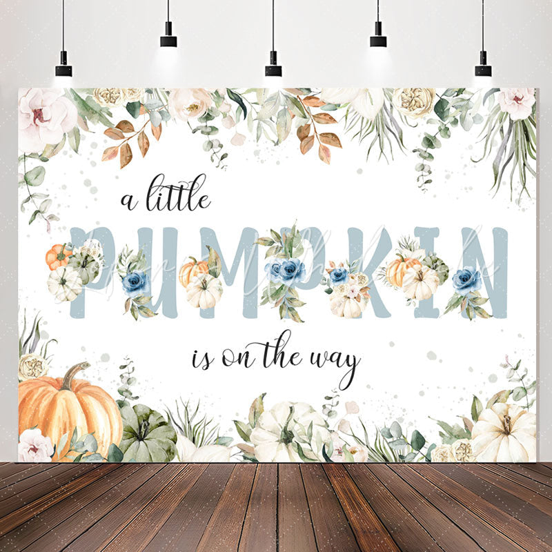 Lofaris Boho Leaves Pumpkin Floral Baby Shower Backdrop