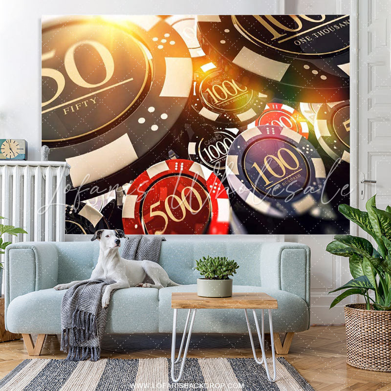 Lofaris Bokeh Black Coins Happy Birthday Party Backdrop Banner