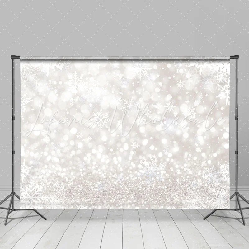 Lofaris Bokeh Glitter Snowflake Winter Christmas Backdrop