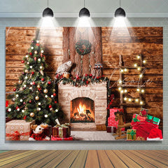 Lofaris Bokeh Light With Tree And Gift Merry Christmas Backdrop