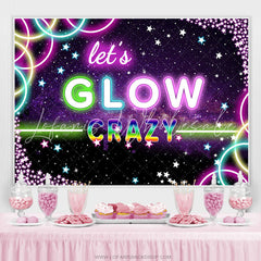 Lofaris Bokeh Pueple Star Lets Glow Crazy Happy Birthday Backdrop