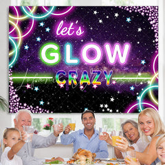 Lofaris Bokeh Pueple Star Lets Glow Crazy Happy Birthday Backdrop