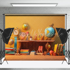 Lofaris Books Clock Pencil back to school Photo Backdrops