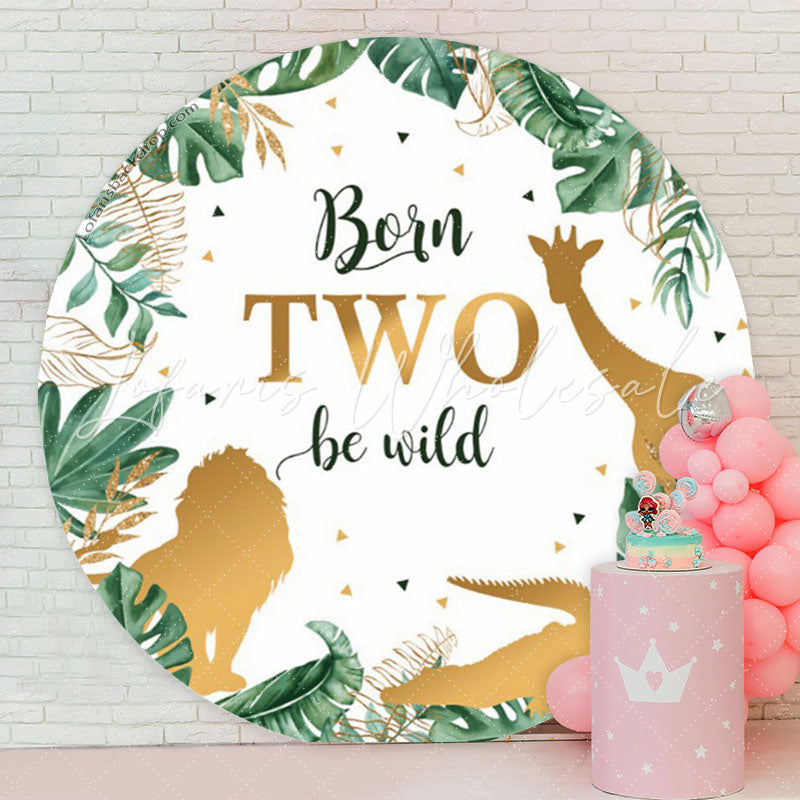 Lofaris Born Be Wild Forest Animals Round 2nd Birthday Backdrop