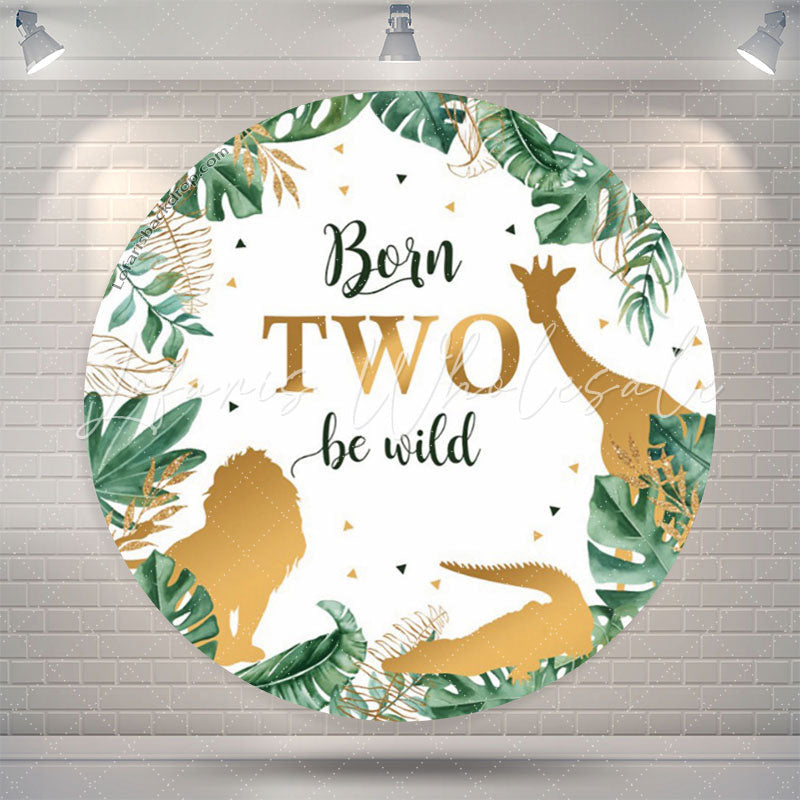 Lofaris Born Be Wild Forest Animals Round 2nd Birthday Backdrop