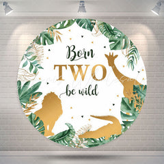 Lofaris Born Be Wild Forest Animals Round 2nd Birthday Backdrop