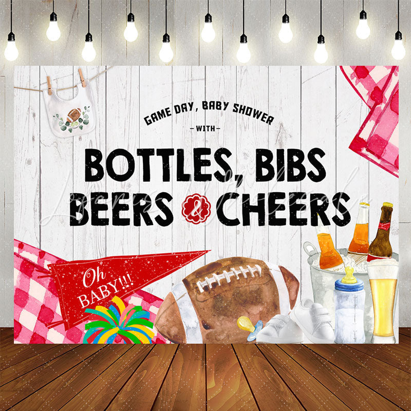 Lofaris Bottles Bibs Beers Cheers Game Day Baby Shower Backdrop