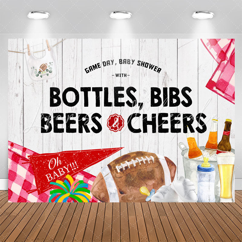 Lofaris Bottles Bibs Beers Cheers Game Day Baby Shower Backdrop