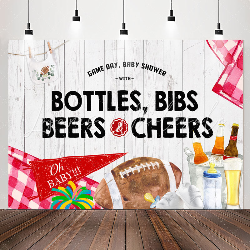 Lofaris Bottles Bibs Beers Cheers Game Day Baby Shower Backdrop