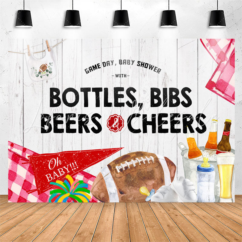 Lofaris Bottles Bibs Beers Cheers Game Day Baby Shower Backdrop
