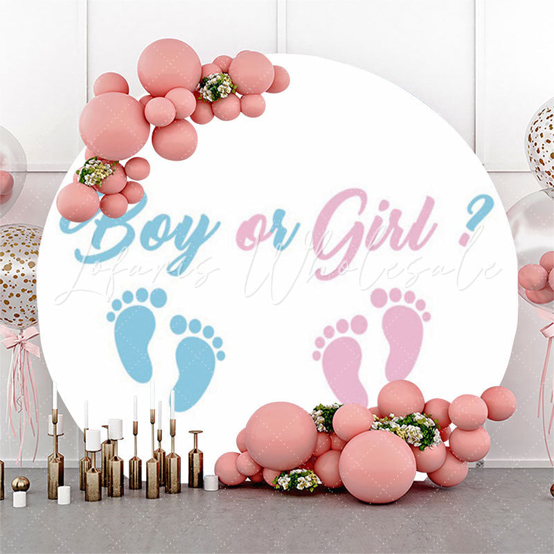 Lofaris Boy Or Girl Blue Pink Footprint Gender Reveal Backdrop