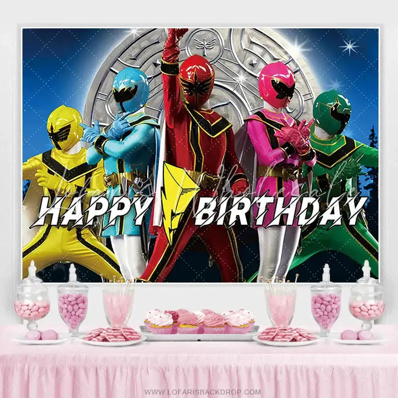 Lofaris Power Ranger Teenager Happy Birthday Party Banner