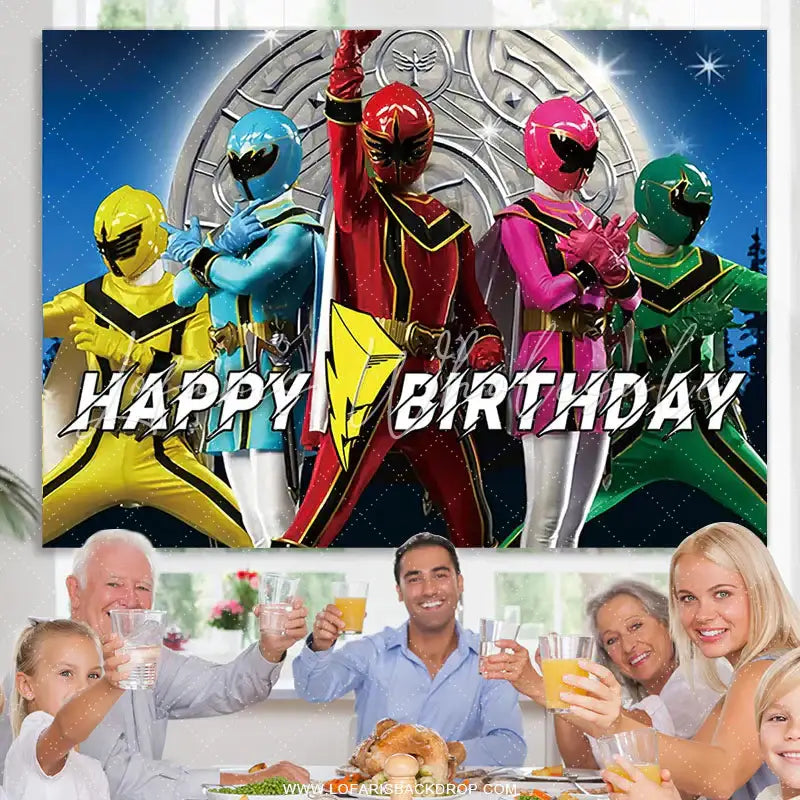 Lofaris Power Ranger Teenager Happy Birthday Party Banner