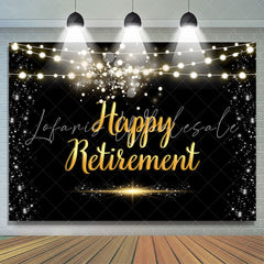 Lofaris Bright Bokeh Light Black Happy Retirement Backdrop