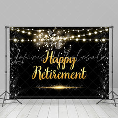 Lofaris Bright Bokeh Light Black Happy Retirement Backdrop