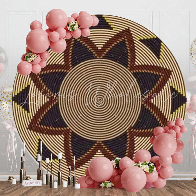 Lofaris Brown Traditional Ethiopian Basket Round Backdrop