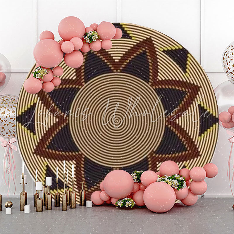 Lofaris Brown Traditional Ethiopian Basket Round Backdrop